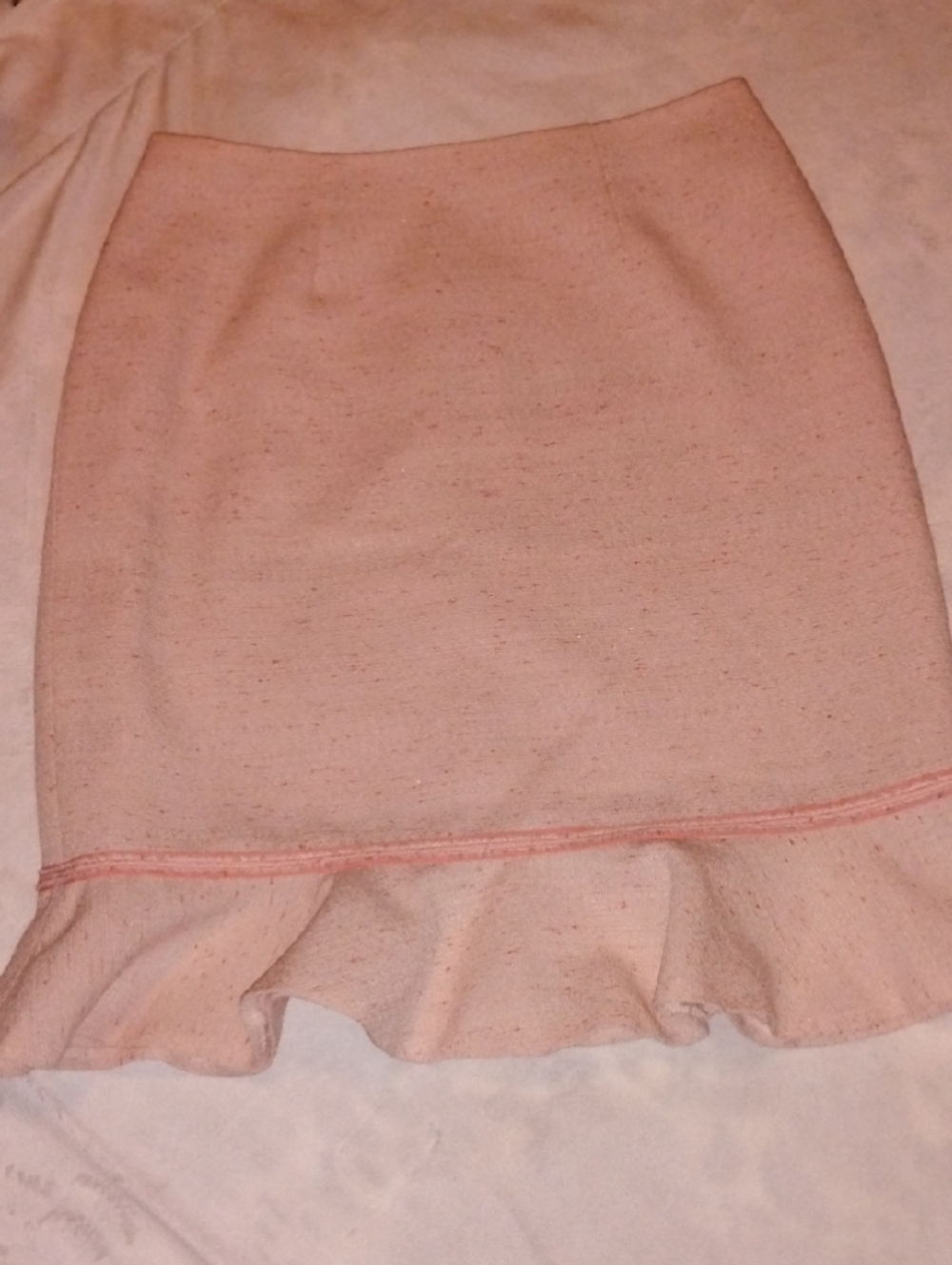Nipon Boutique Light Pink Ruffle-Hem Mini Skirt-Size 4P